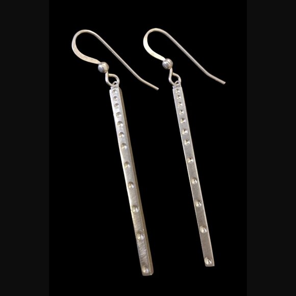 Alex Woo Elements Retired 925 Sterling Drop Dangle Bar 2.37" Bar Earrings - Picture 5 of 8
